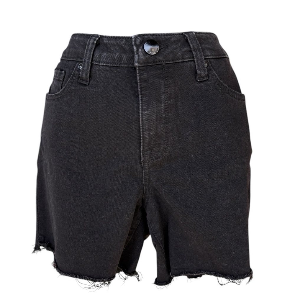 Seven/ women's Jean denim weekend shorts black side slit sz 8 preloved